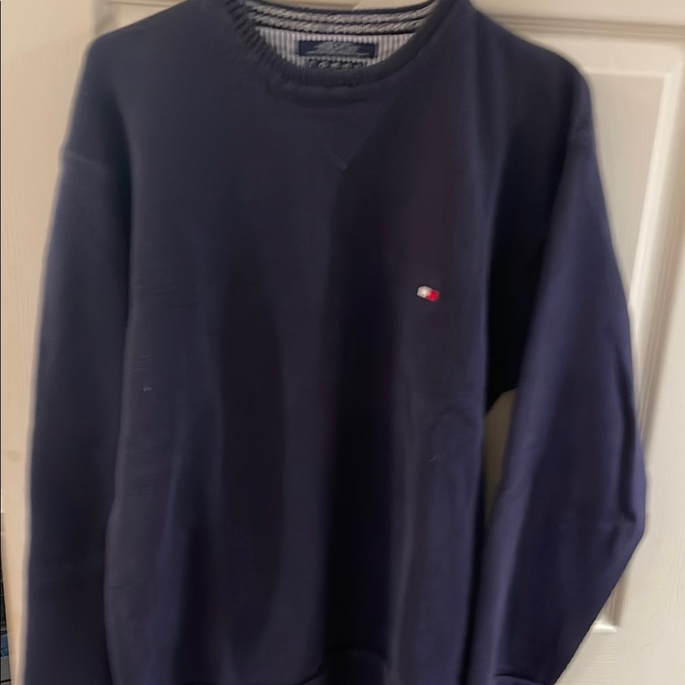 Tommy Hilfiger Blue Crewneck Sweater with Signature Logo